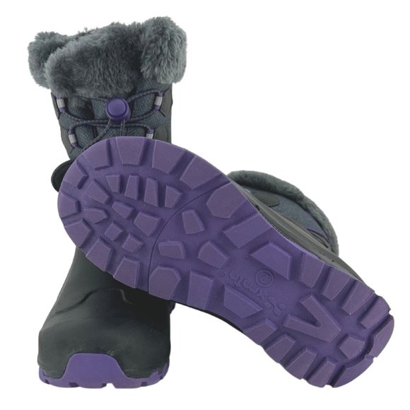 XMTN | Girl's Winter Boots | Purple & Grey | Size 2 - Picture 6 of 6